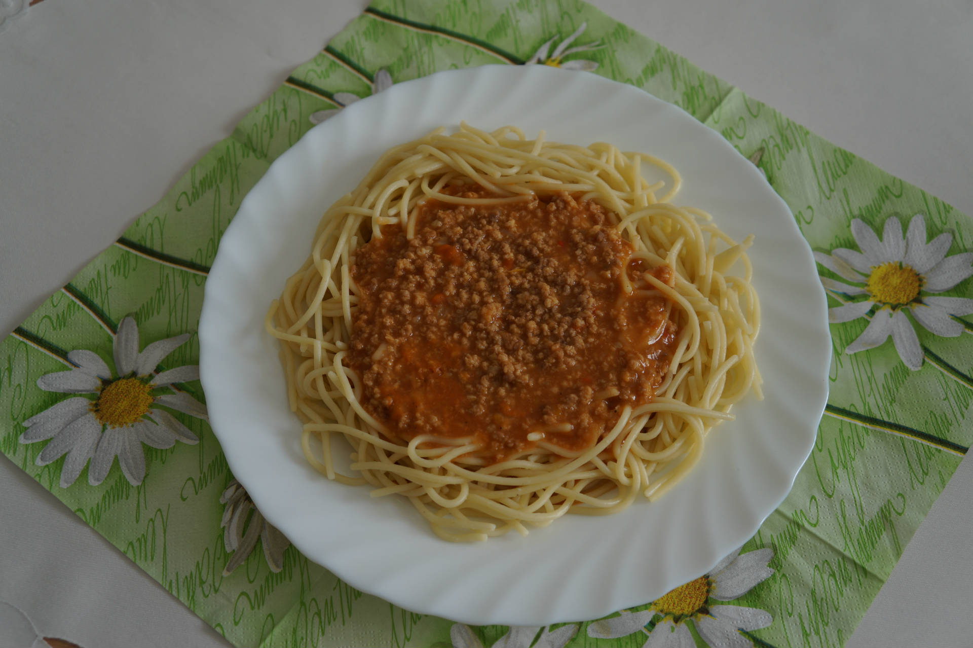talerz ze spaghetti